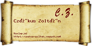 Czékus Zoltán névjegykártya